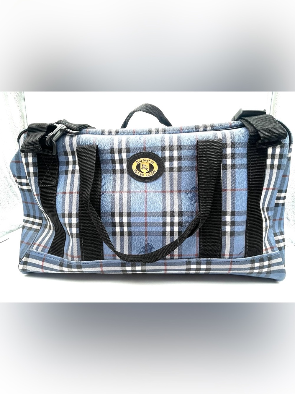Vintage Burberry Blue Nova Check Duffle Bag